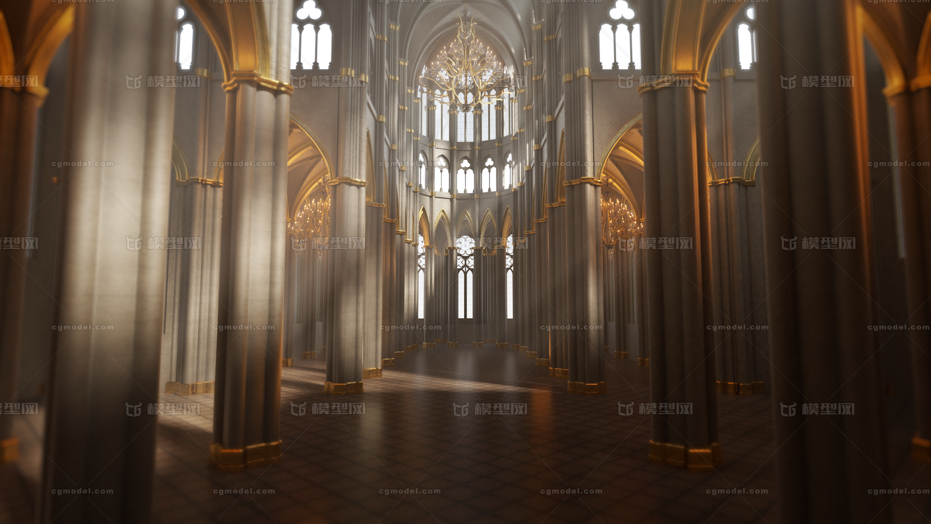 欧式教堂 礼堂模型-历史建筑模型库-Cinema 4D(.c4d)模型下载-cg模型网