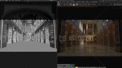 欧式教堂 礼堂模型-历史建筑模型库-Cinema 4D(.c4d)模型下载-cg模型网