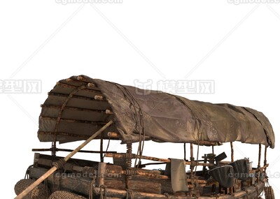 SAMPAN舢板小船含浆提灯渔船船艇货船古船模型-古代船/仿古船模型库-FBX(.fbx)模型下载-cg模型网