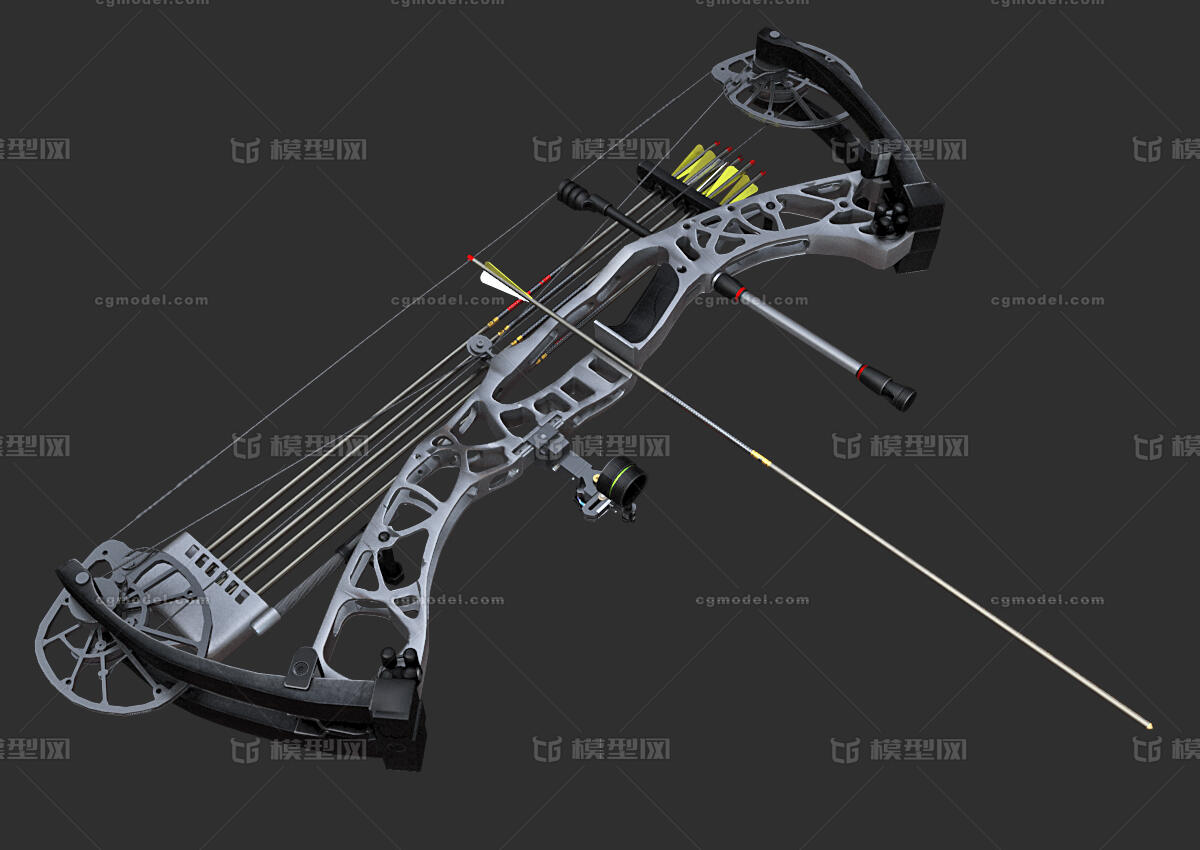 复合弓 现代弩枪模型-冷兵器模型库-FBX(.fbx)模型下载-cg模型网
