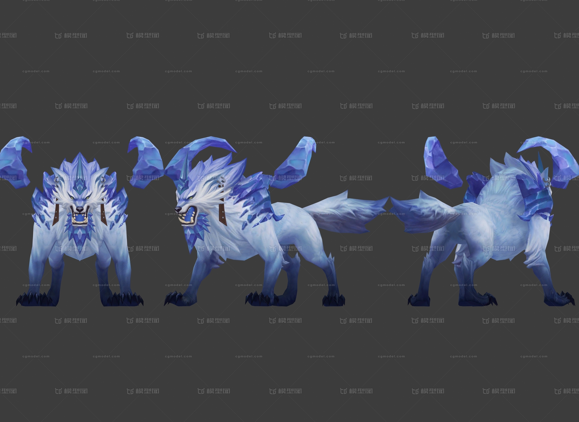 冰雪狼王 狼妖模型-神话/幻想模型库-3ds Max(.max)模型下载-cg模型网