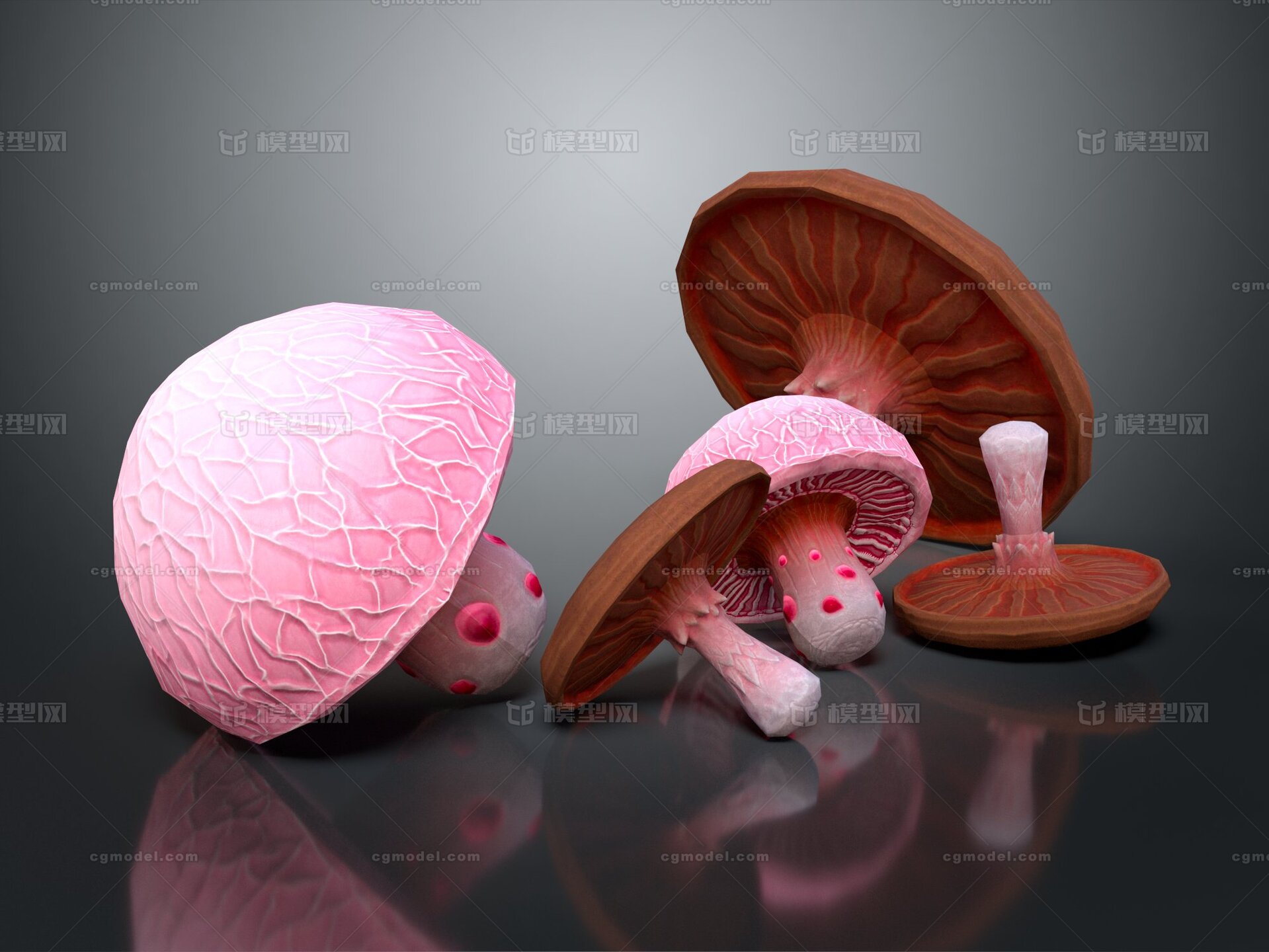 蘑菇 草菇模型-生鲜果蔬模型库-3ds Max(.max)模型下载-cg模型网