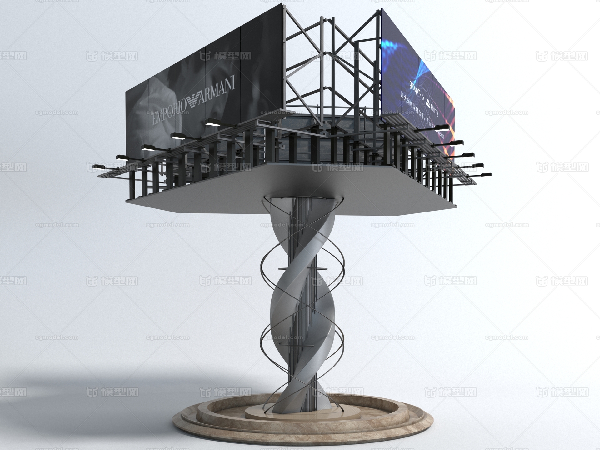 现代风格广告牌模型-其他模型库-3ds Max(.max)模型下载-cg模型网
