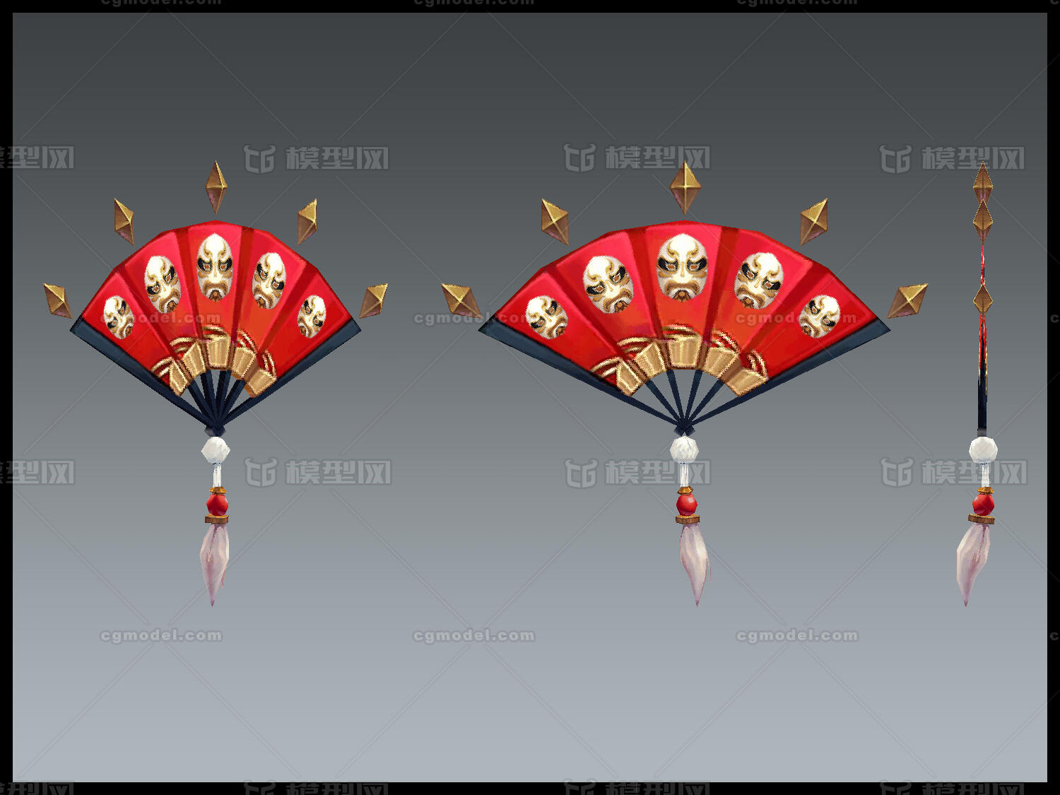 扇子 铁扇模型-冷兵器模型库-FBX(.fbx)模型下载-cg模型网