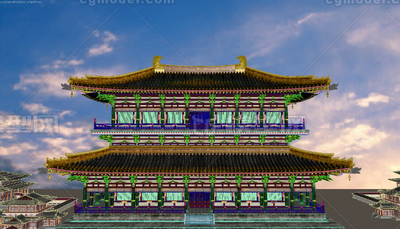 大明宫建筑 高台建筑模型-古代场景模型库-3ds Max(.max)模型下载-cg模型网