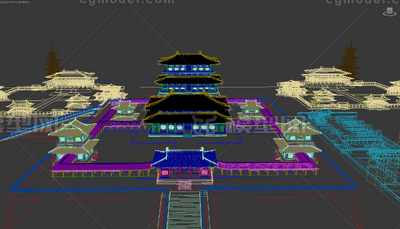 大明宫建筑 高台建筑模型-古代场景模型库-3ds Max(.max)模型下载-cg模型网