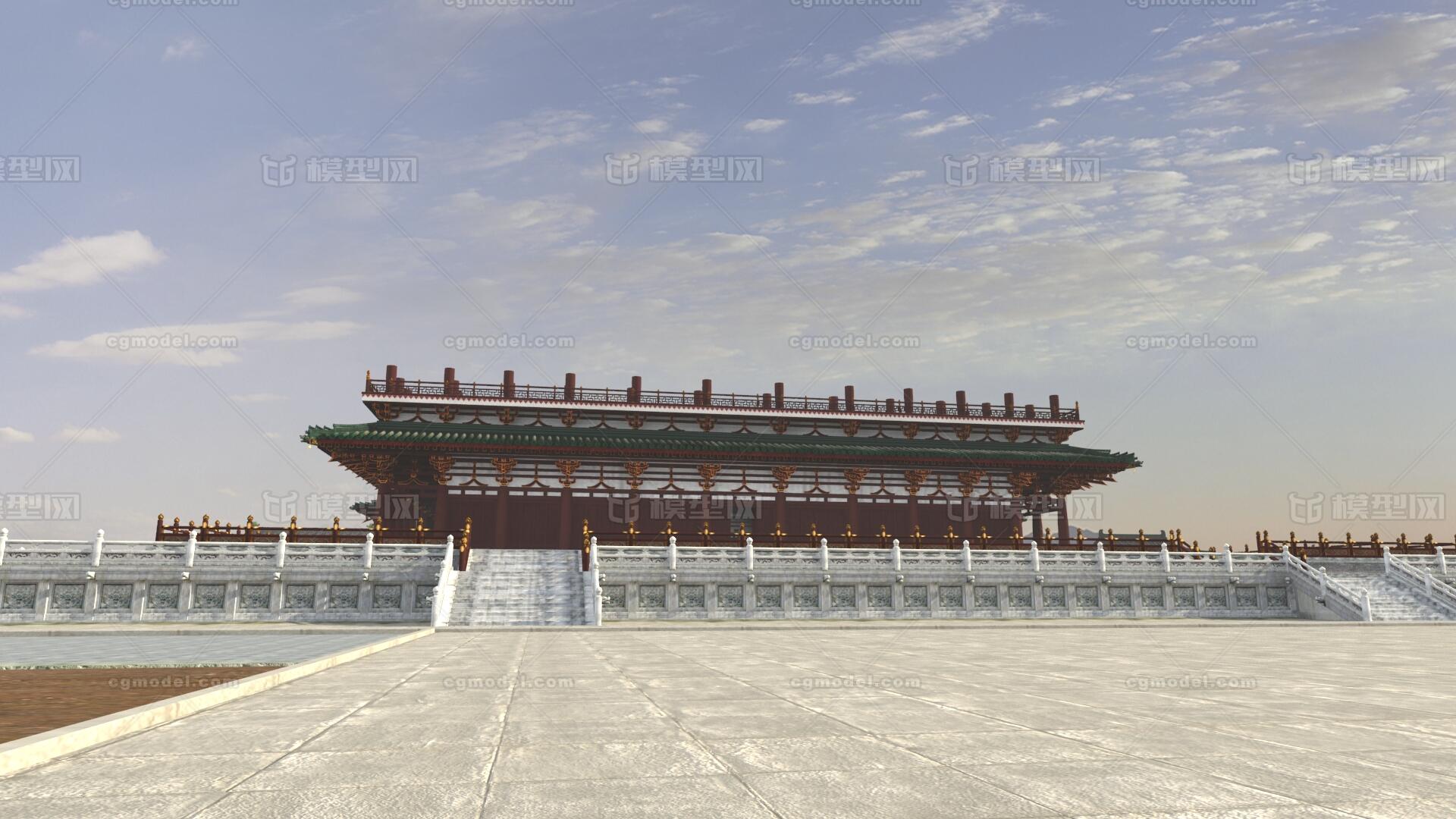 大明宫建筑 建筑生长动画模型-古代场景模型库-3ds Max(.max)模型下载-cg模型网