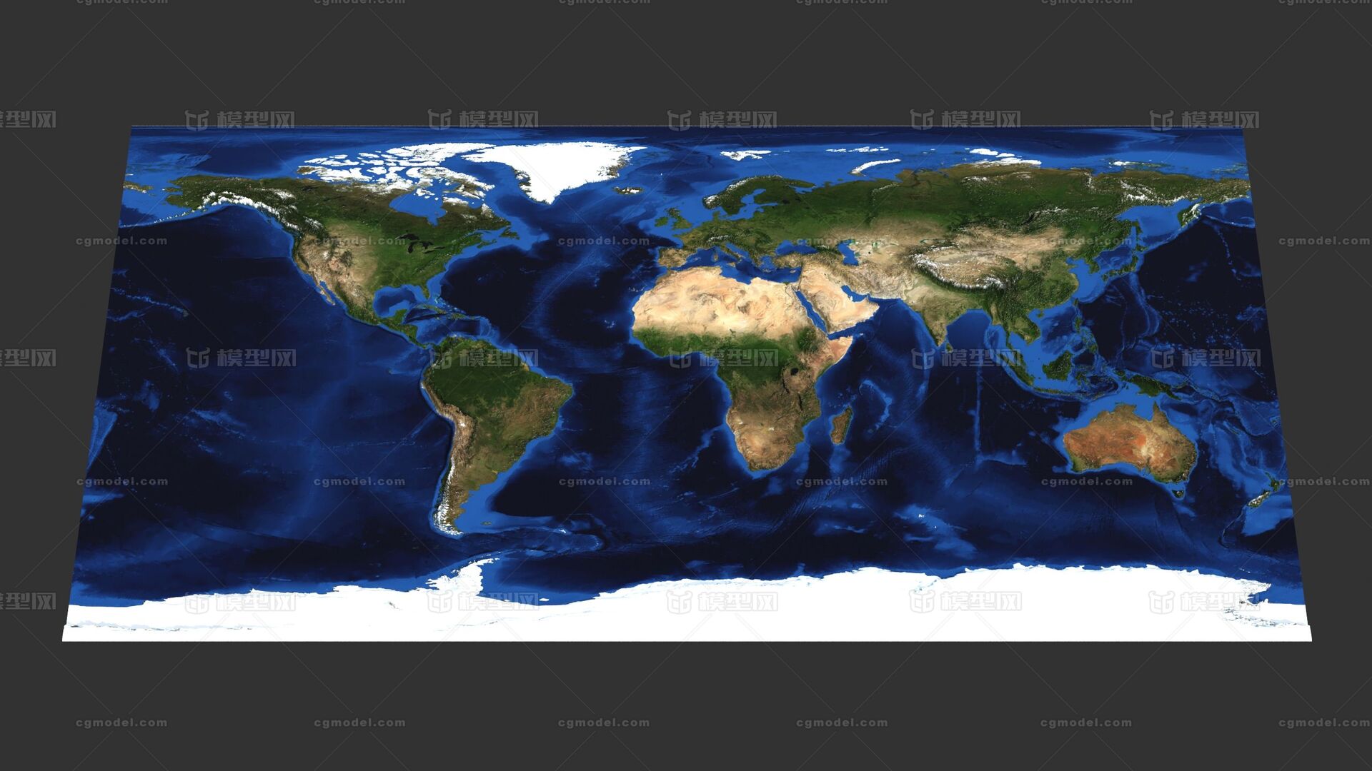 世界地图 世界三维地图模型-自然场景模型库-3ds Max(.max)模型下载-cg模型网