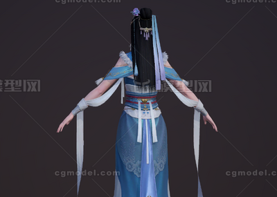 汉服美女 古装模型-女人模型库-FBX(.fbx)模型下载-cg模型网