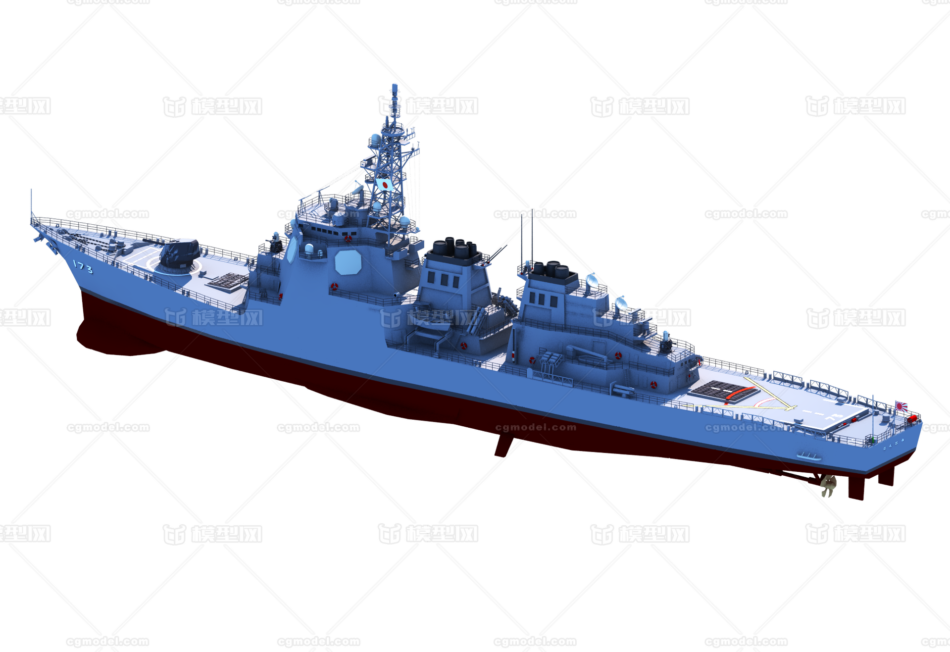 金刚级驱逐舰 日本金刚号导弹驱逐舰模型-军舰模型库-3ds Max(.max)模型下载-cg模型网