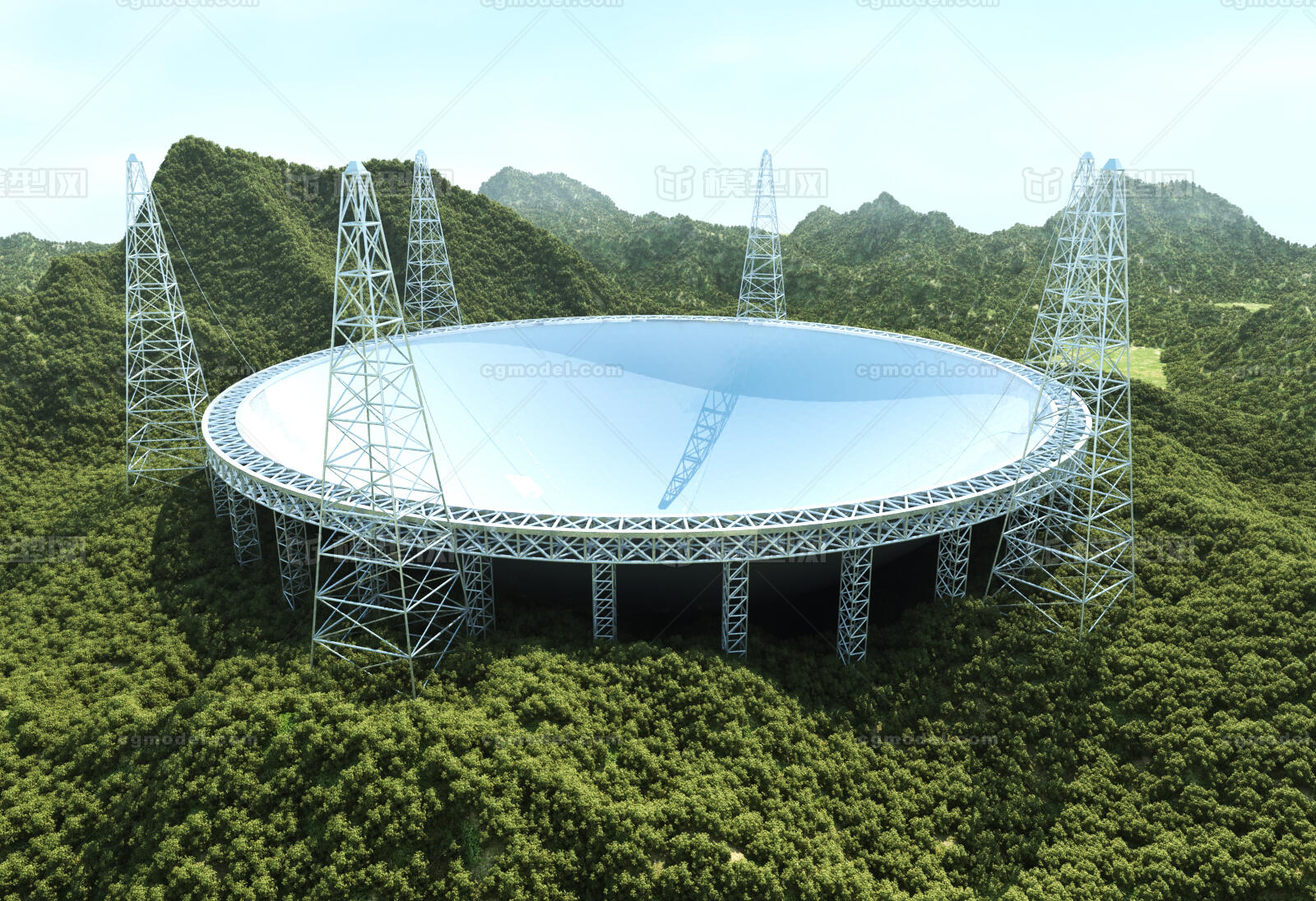 天眼 FAST模型-现代场景模型库-3ds Max(.max)模型下载-cg模型网