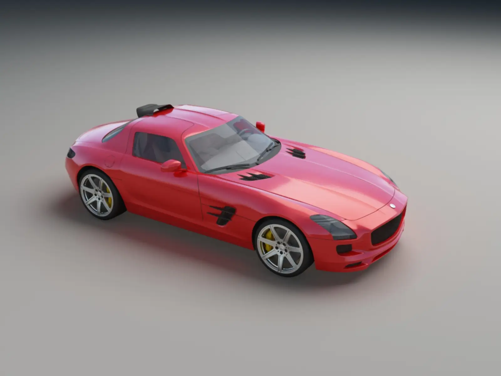 练习作品 汽车模型 Benz sls模型 - 工业/产品/道具 - 作品模型 - CG模型网