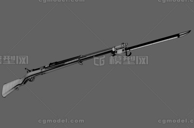 三八大盖步枪（带刺刀）模型-枪械模型模型库-Maya(.ma/.mb)模型下载-cg模型网