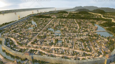 武昌古城鸟瞰 武昌古城模型-古代场景模型库-3ds Max(.max)模型下载-cg模型网