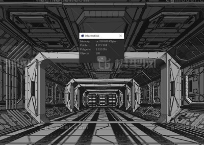 科幻机舱通道 太空走廊通道模型-科幻场景模型库-Cinema 4D(.c4d)模型下载-cg模型网