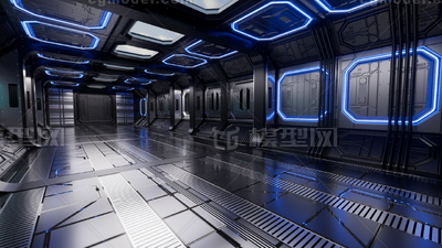 科幻机舱通道 太空走廊通道模型-科幻场景模型库-Cinema 4D(.c4d)模型下载-cg模型网