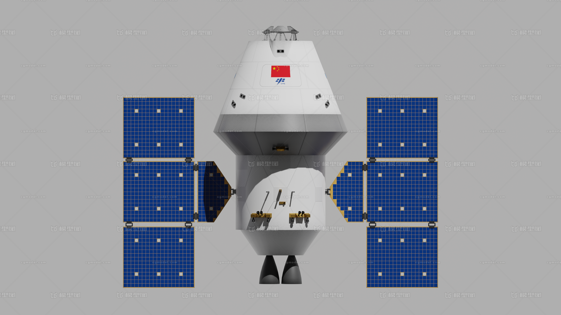 梦舟载人飞船.blend.FBX模型模型-其他航天设施模型库-Blender(.blend)模型下载-cg模型网