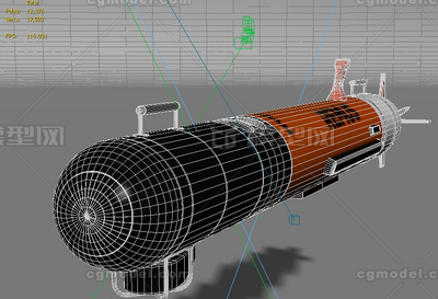 REMUS无人水下航行器 潜艇模型-潜艇模型库-3ds Max(.max)模型下载-cg模型网