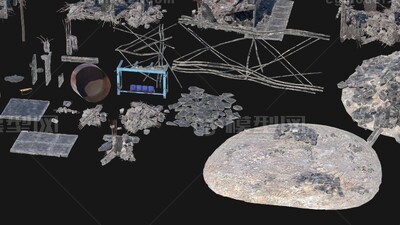 战争破坏的城市建筑废墟 废墟模型-工业建筑模型库-Cinema 4D(.c4d)模型下载-cg模型网