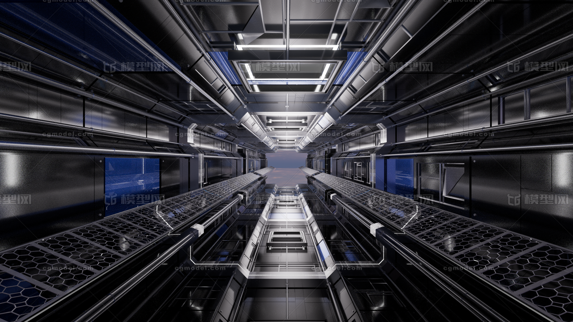 科技空间 科技结构模型-科幻场景模型库-Cinema 4D(.c4d)模型下载-cg模型网