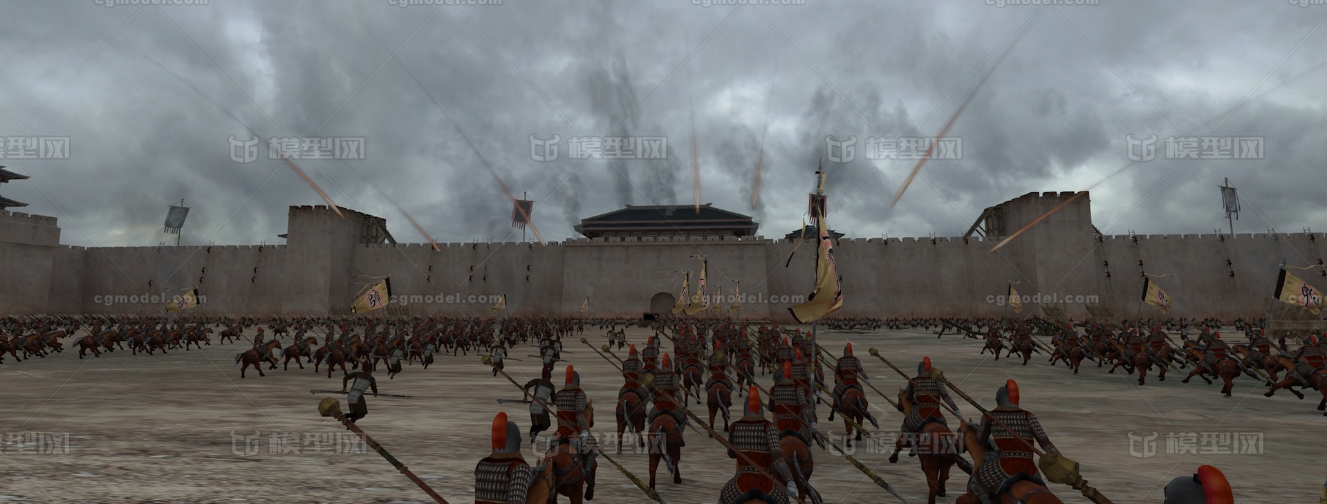中国古代战争 古代战场模型-自然场景模型库-3ds Max(.max)模型下载-cg模型网
