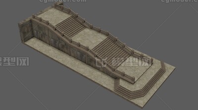 石梯 阶梯模型-古代场景模型库-Maya(.ma/.mb)模型下载-cg模型网