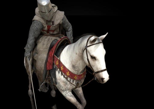 骑马十字军东征战士盔甲士兵骑士knight带挥剑战斗姿势模型-男人模型库-FBX(.fbx)模型下载-cg模型网