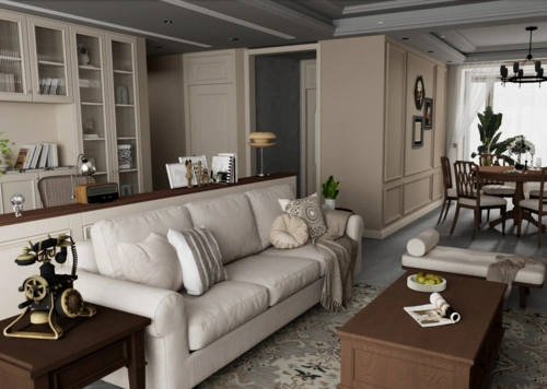 C4D美式客厅模型-客厅模型库-Cinema 4D(.c4d)模型下载-cg模型网