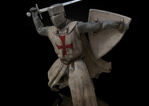 sword十字军战士勇士骑士knight带挥剑对砍姿势模型-男人模型库-FBX(.fbx)模型下载-cg模型网
