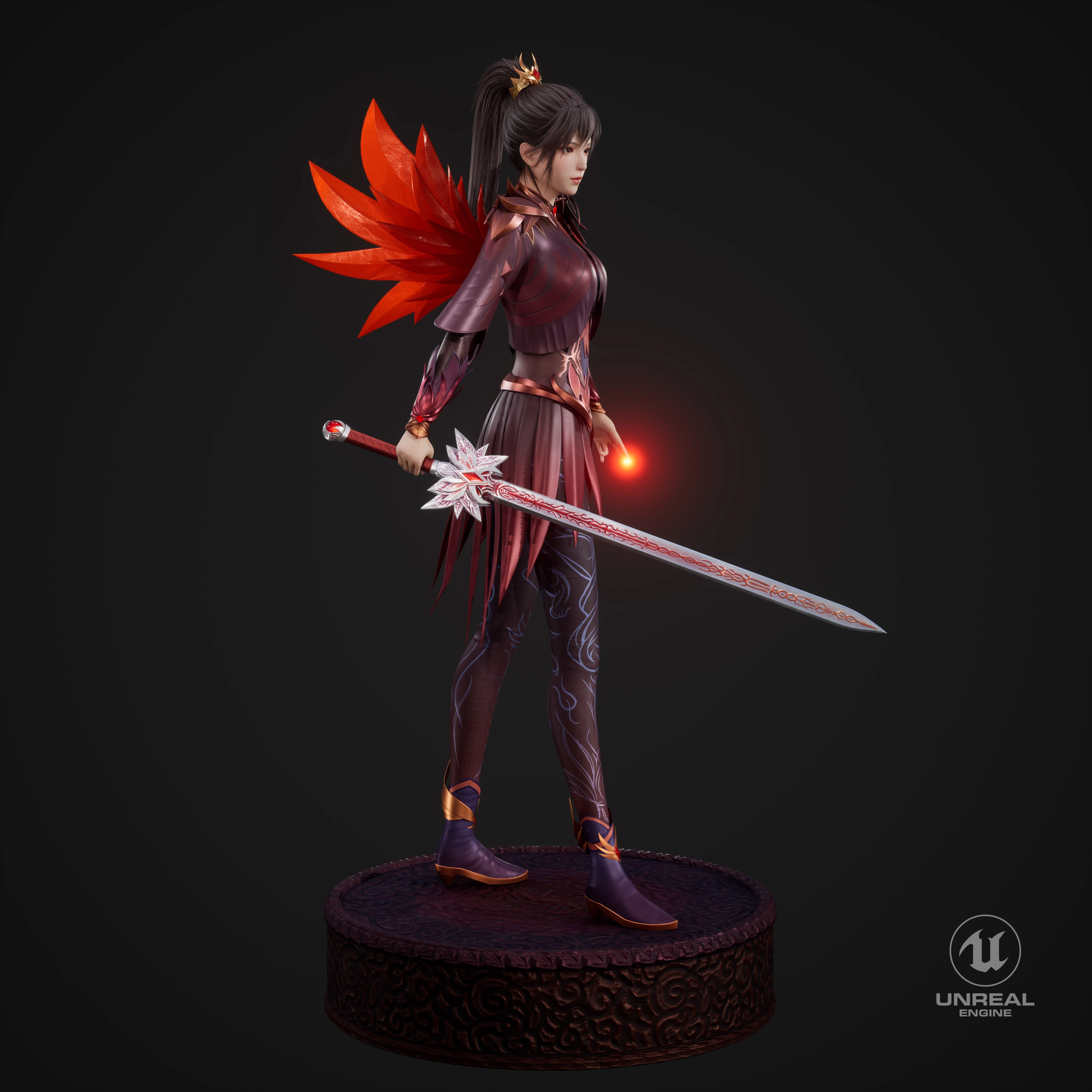 梦羽赤焰-孟羽燕 羽火燃烧模型 - 游戏/影视/动画 - 作品模型 - CG模型网