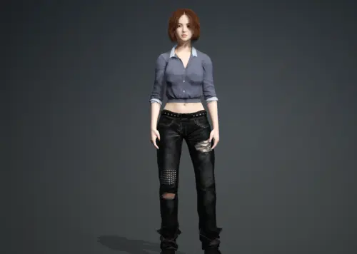 中性美少女 红发女生模型-女人模型库-Maya(.ma/.mb)模型下载-cg模型网