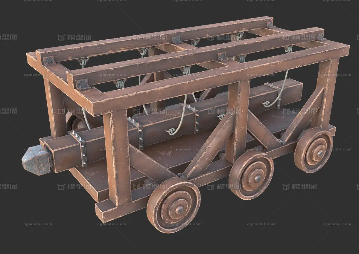 攻城槌 pbr次世代 攻城锤 战车 中世纪攻城车 攻城器械