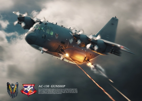 【C-130  Q】 Cartoon C-130 运输机