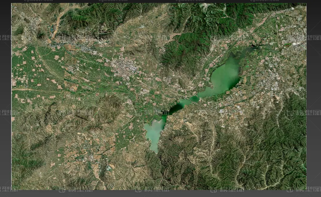 官厅水库及周边场景模型鸟瞰图