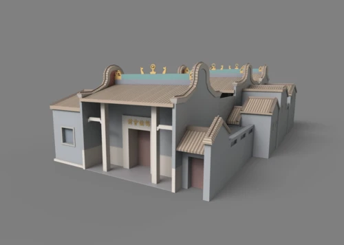 古建筑 广州模型-历史建筑模型库-3ds Max(.max)模型下载-cg模型网