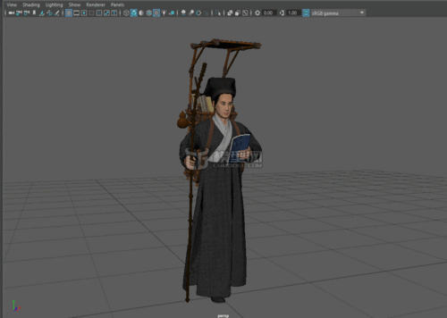 古代书生【有绑定】 秀才 古代书箱 古代书生背包模型-男人模型库-FBX(.fbx)模型下载-cg模型网