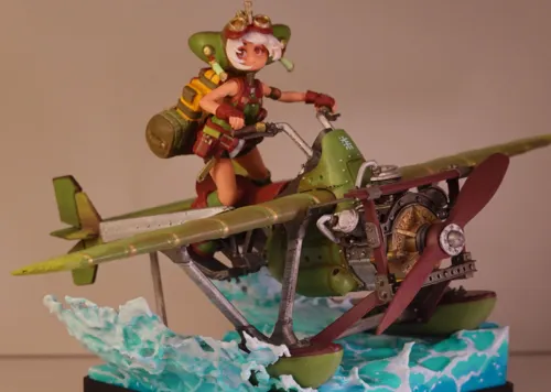 风，海面，飞行，自制手办