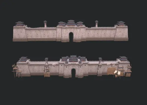 写实 古代城墙模型-场景部件模型库-3ds Max(.max)模型下载-cg模型网