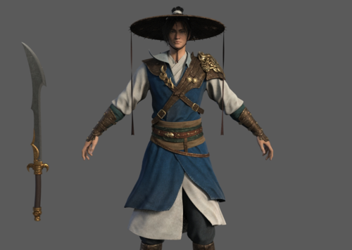 武侠男 刀客模型-男人模型库-Maya(.ma/.mb)模型下载-cg模型网