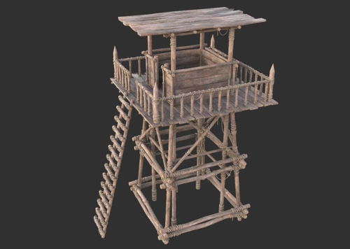 瞭望塔 PBR次世代模型-场景部件模型库-FBX(.fbx)模型下载-cg模型网